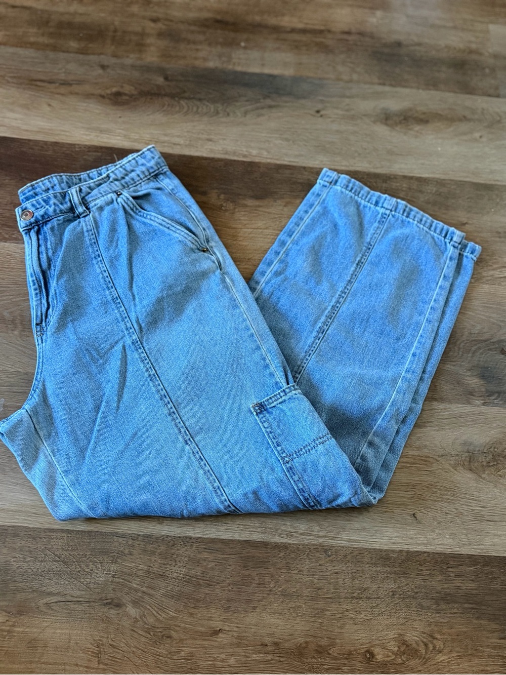 Light Blue Wide Leg Women's Jeans - Casual Flare Denim